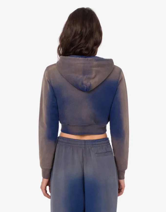 Sudadera corta estampada de algodón orgánico