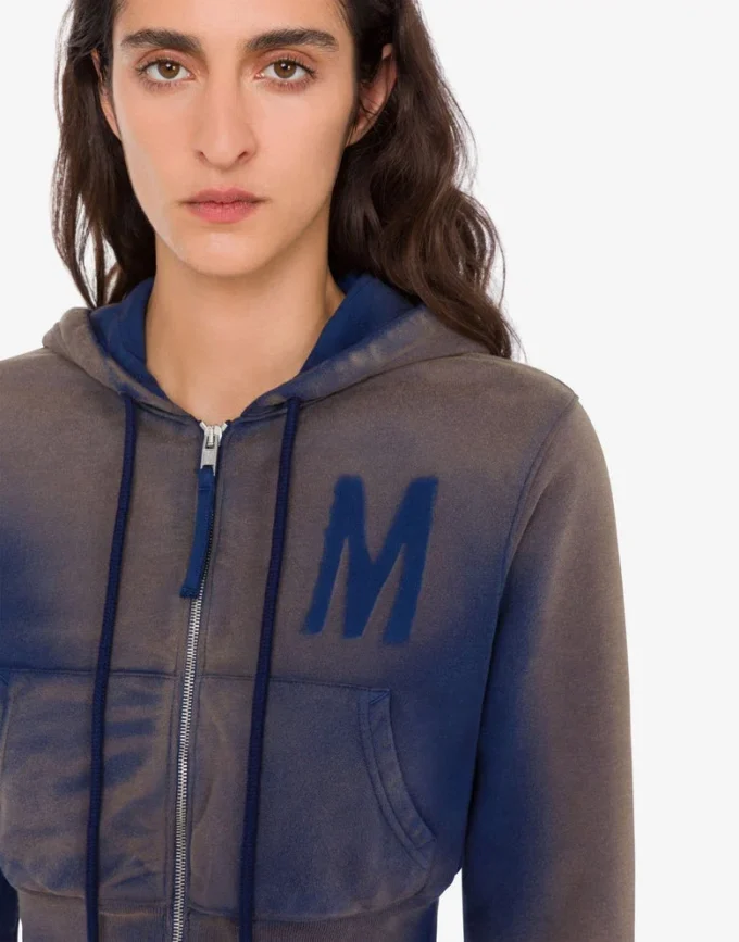 Sudadera corta estampada de algodón orgánico