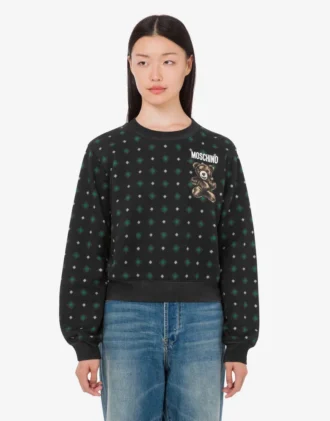 Sudadera de algodón orgánico Moschino Teddy Bear