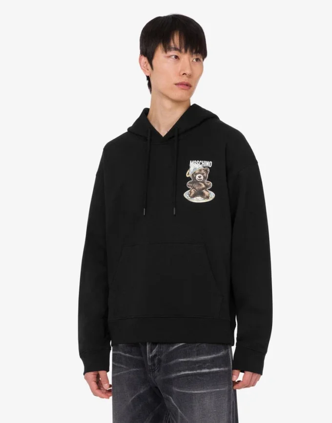 Sudadera de algodón orgánico Moschino Teddy Bear Sudadera de algodón orgánico Moschino Teddy Bear