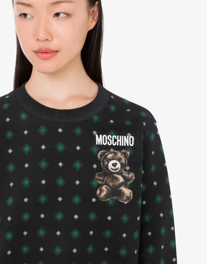 Sudadera de algodón orgánico Moschino Teddy Bear Sudadera de algodón orgánico Moschino Teddy Bear