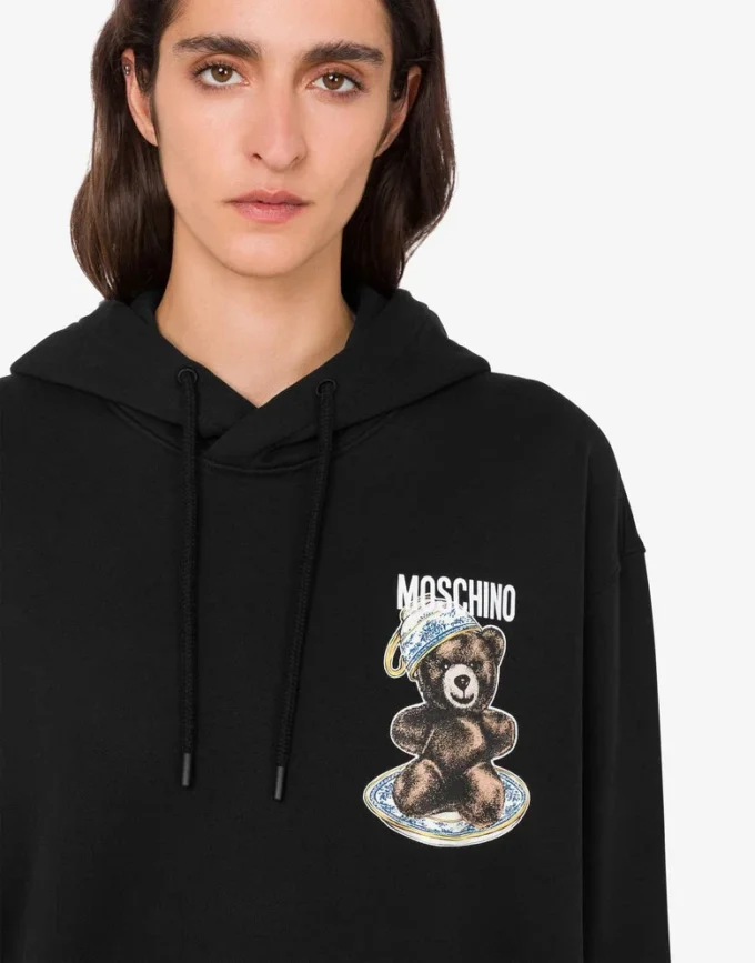 Sudadera de algodón orgánico Moschino Teddy Bear Sudadera de algodón orgánico Moschino Teddy Bear