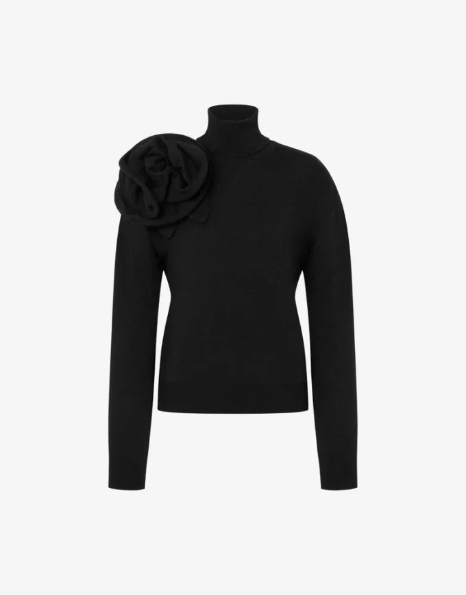 Suéter de cuello alto de lana merino