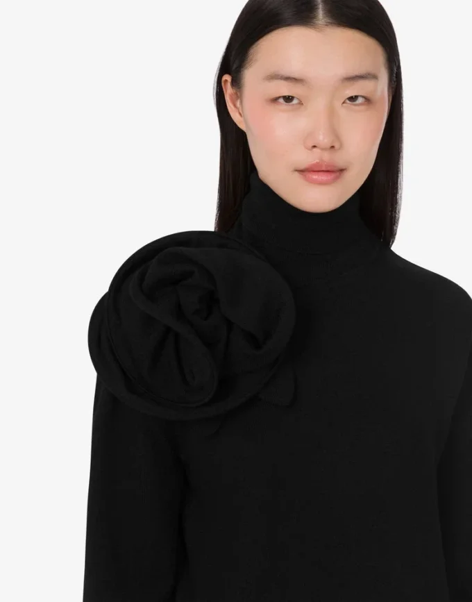 Suéter de cuello alto de lana merino