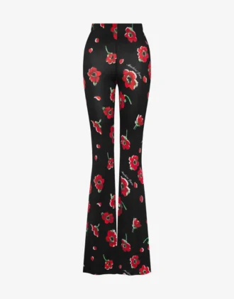 Pantalones de jersey elástico estampado