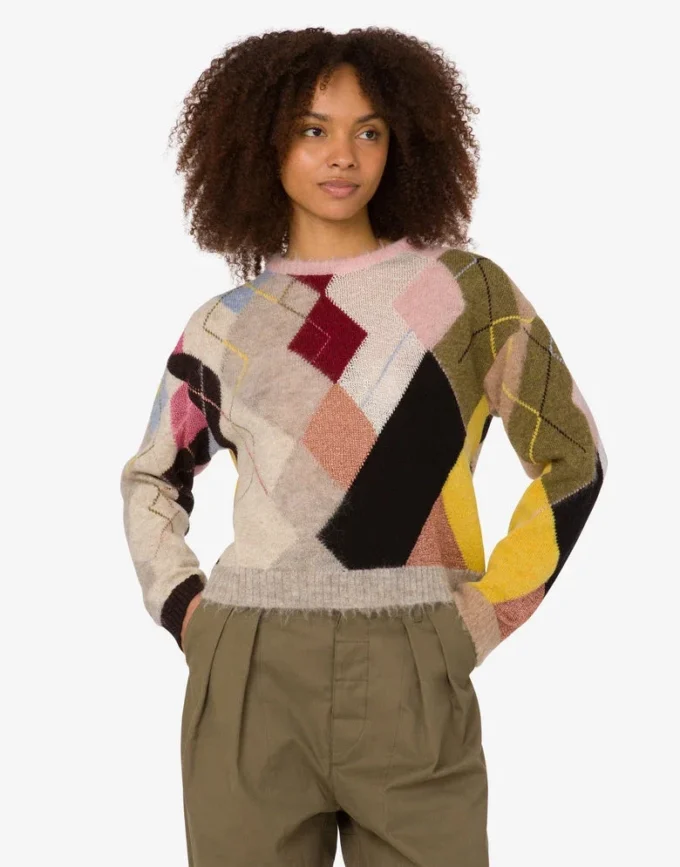 Suéter de mohair con incrustaciones de gasa Suéter de mohair con incrustaciones de gasa