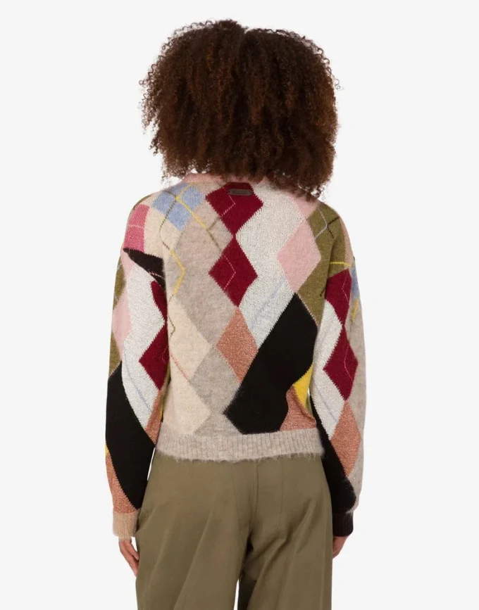 Suéter de mohair con incrustaciones de gasa Suéter de mohair con incrustaciones de gasa