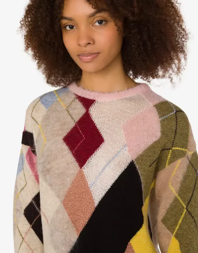 Suéter de mohair con incrustaciones de gasa Suéter de mohair con incrustaciones de gasa
