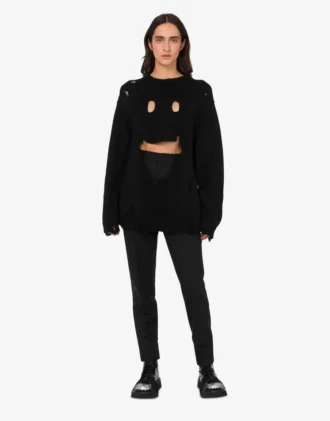 Suéter oversize de lana tallada