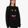 Suéter oversize de lana tallada