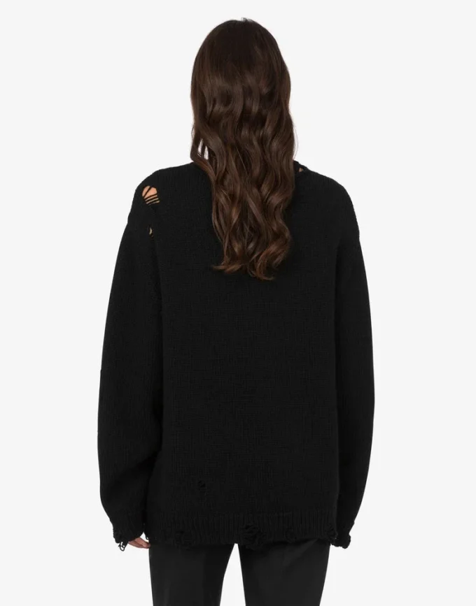 Suéter oversize de lana tallada