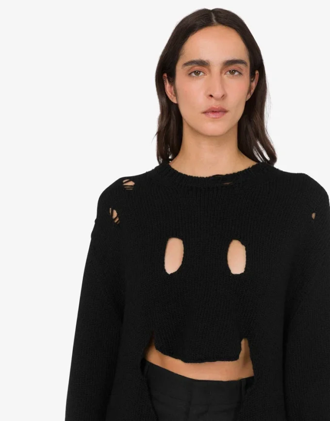 Suéter oversize de lana tallada