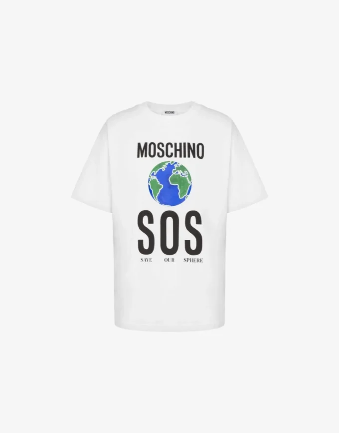 T-shirt de jersey de algodón orgánico estampado