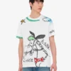 T-shirt de jersey de algodón orgánico estampado