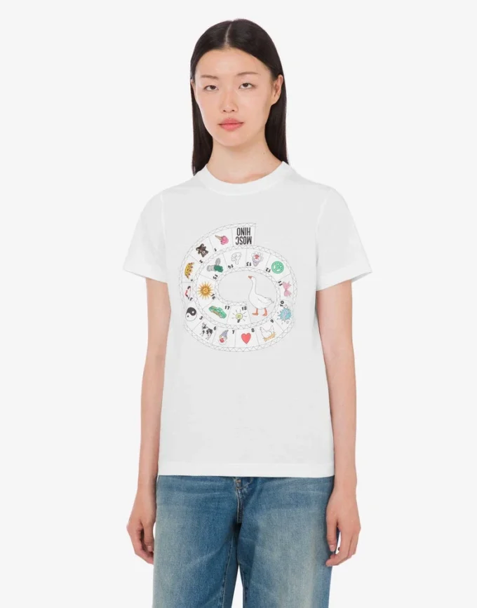 T-shirt de jersey de algodón orgánico estampado