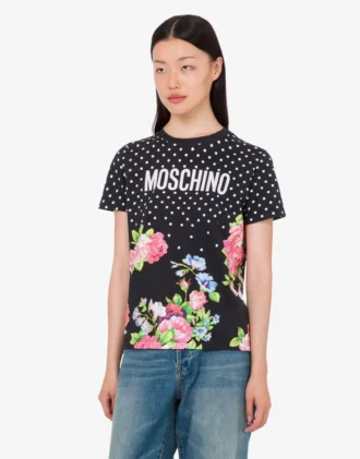 T-shirt de jersey de algodón orgánico estampado