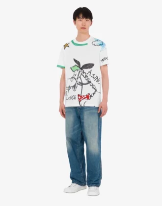 T-shirt de jersey de algodón orgánico estampado