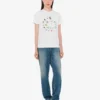 T-shirt de jersey de algodón orgánico estampado