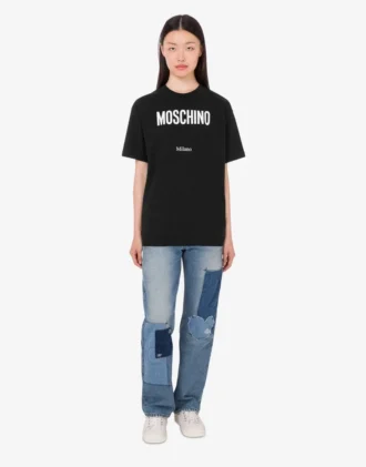 T-shirt de jersey de algodón orgánico estampado