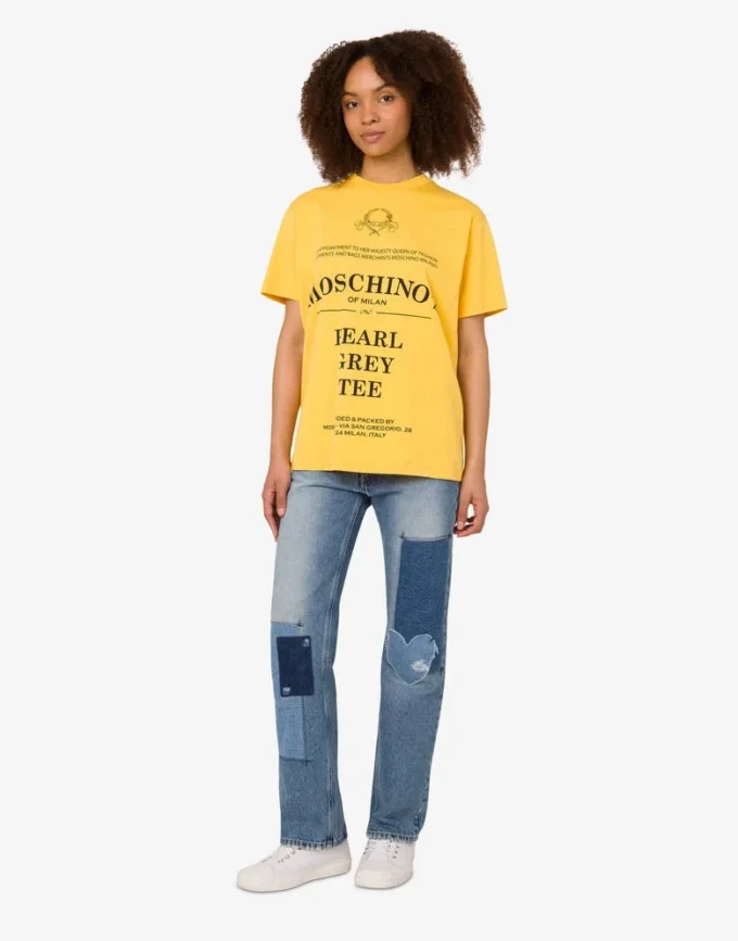 T-shirt de jersey de algodón orgánico estampado