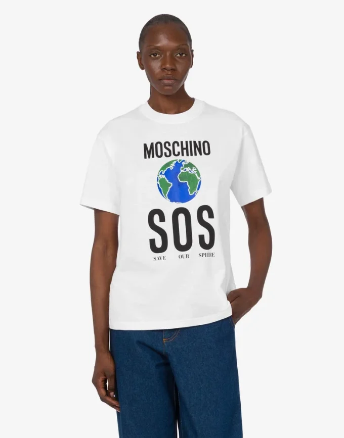 T-shirt de jersey de algodón orgánico estampado