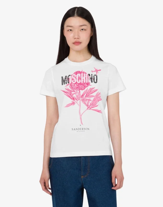 T-shirt de jersey de algodón orgánico estampado