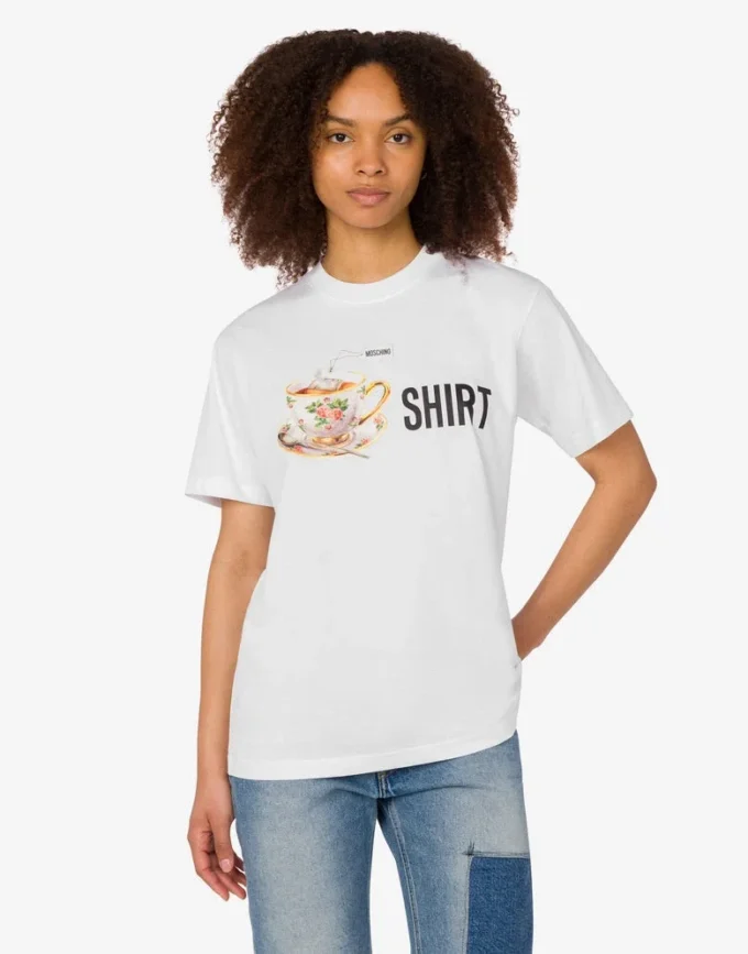 T-shirt de jersey de algodón orgánico estampado