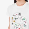 T-shirt de jersey de algodón orgánico estampado