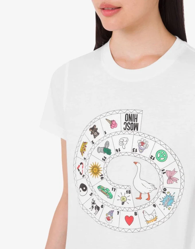 T-shirt de jersey de algodón orgánico estampado