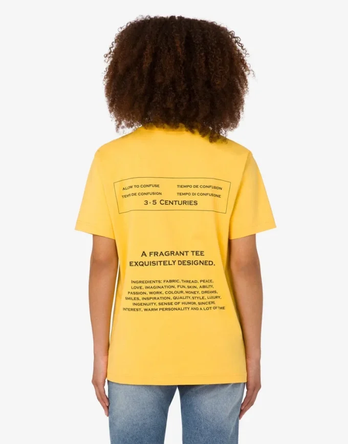 T-shirt de jersey de algodón orgánico estampado
