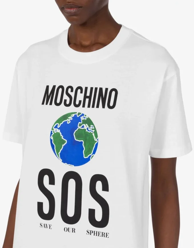 T-shirt de jersey de algodón orgánico estampado
