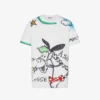 T-shirt de jersey de algodón orgánico estampado