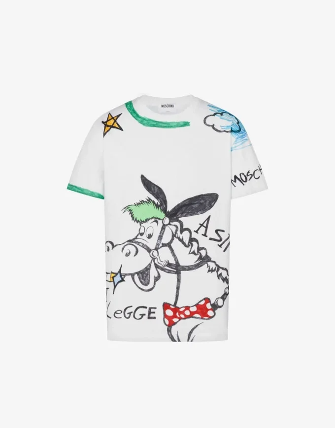 T-shirt de jersey de algodón orgánico estampado