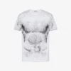 T-shirt de jersey de algodón orgánico estampado