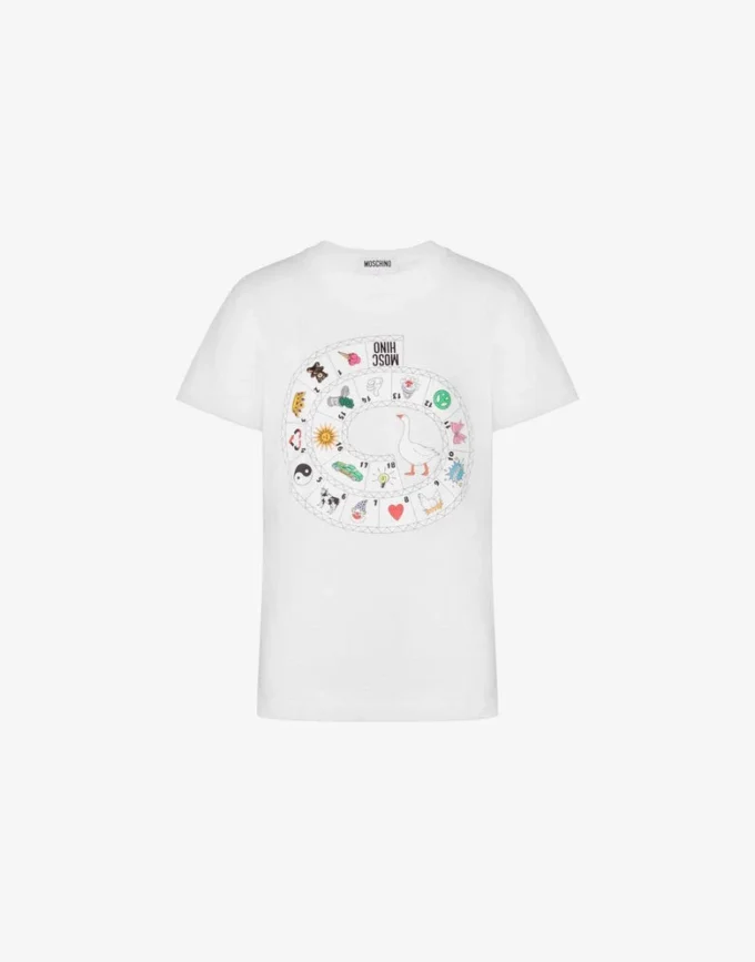 T-shirt de jersey de algodón orgánico estampado