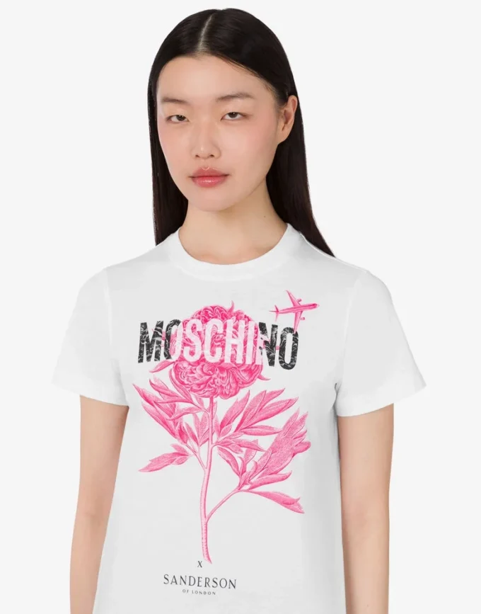 T-shirt de jersey de algodón orgánico estampado