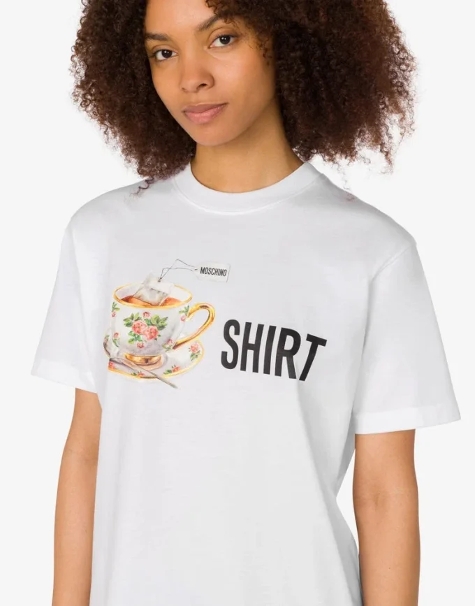 T-shirt de jersey de algodón orgánico estampado