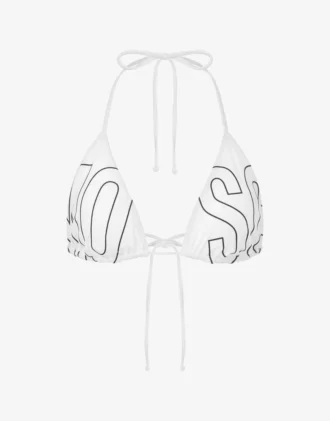 Top de bikini con triángulo y logotipo de goma