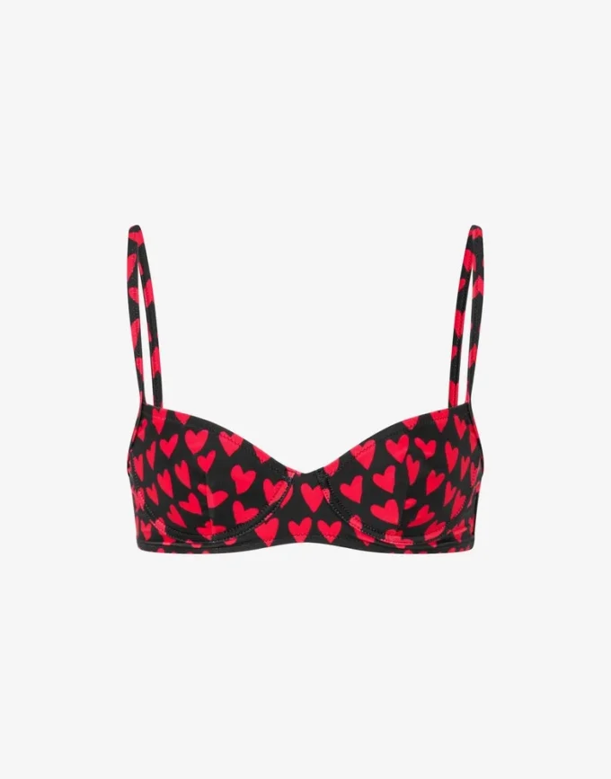 Top de bikini de lycra estampado