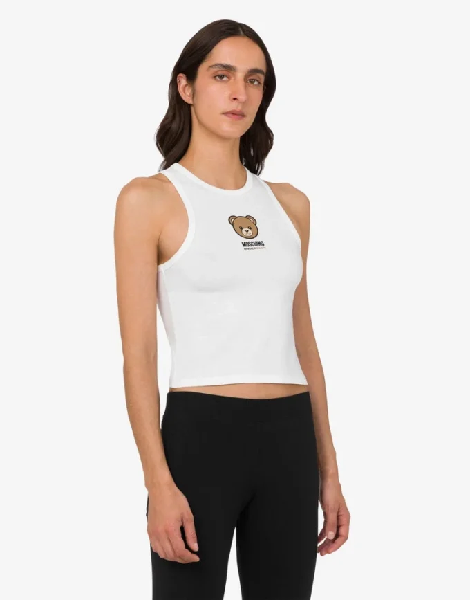 Top de jersey de algodón elástico Moschino Teddy Bear