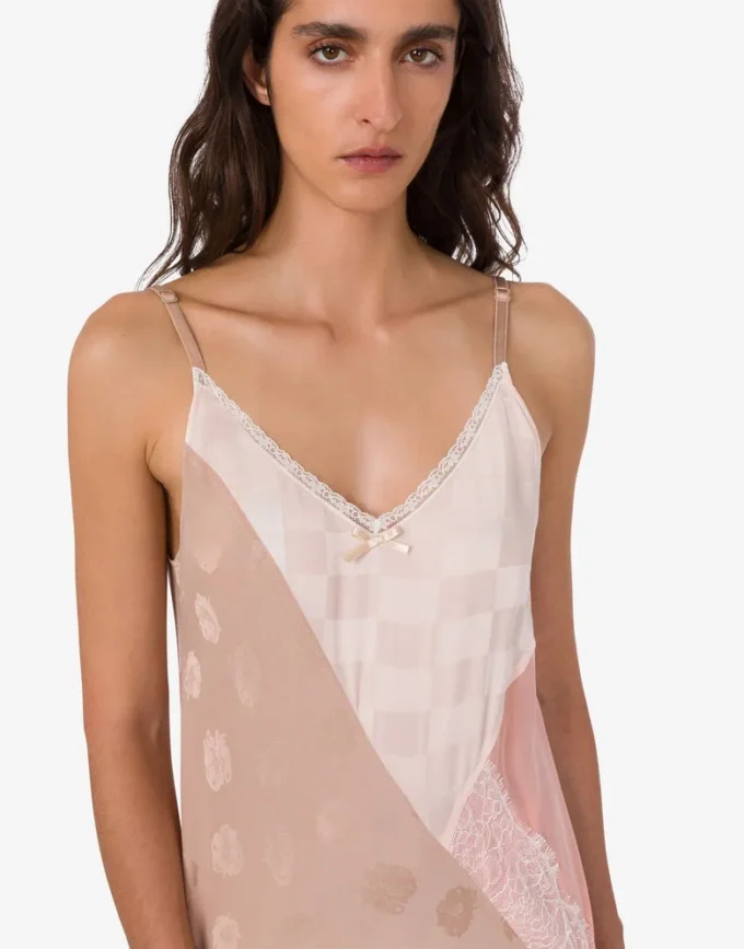 Vestido bordado de mezcla de seda Vestido bordado de mezcla de seda