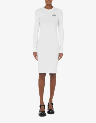Vestido de algodón elástico con logotipo Laurel Crown