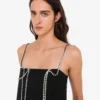 Vestido de crepé elástico con adornos Vestido de crepé elástico con adornos