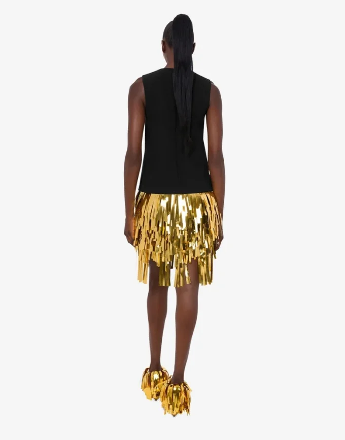 Vestido de crepé elástico con adornos Vestido de crepé elástico con adornos