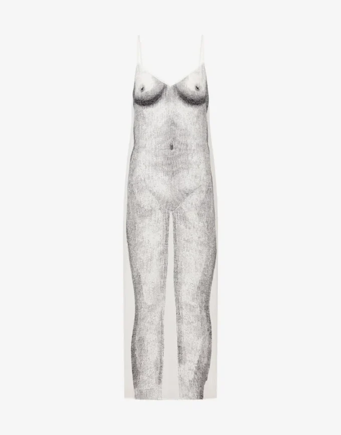 Vestido de crepé estampado