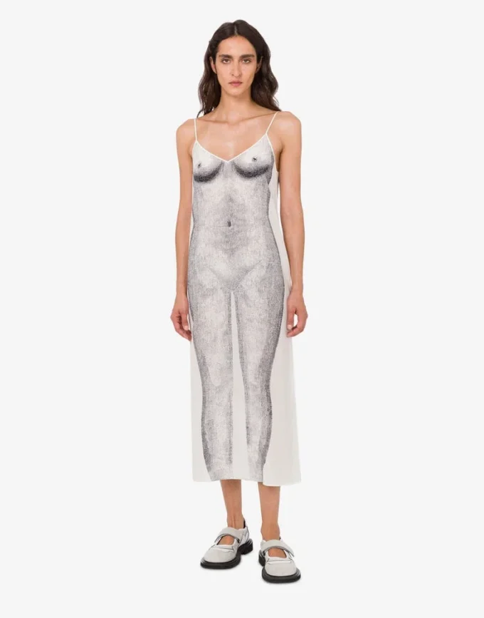 Vestido de crepé estampado