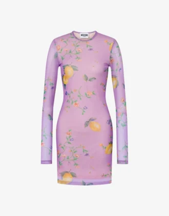 Vestido de malla estampado
