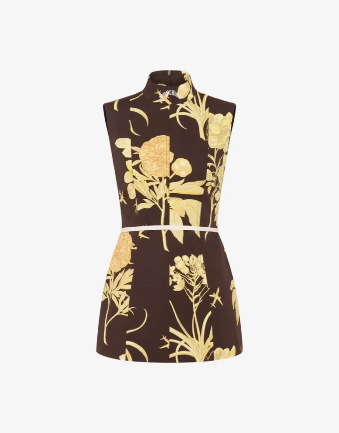Vestido de popelín de algodón estampado