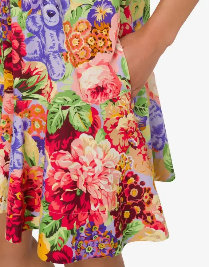 Vestido de popelín de algodón estampado Vestido de popelín de algodón estampado