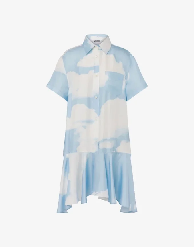 Vestido de sarga de seda Archive Clouds Vestido de sarga de seda Archive Clouds